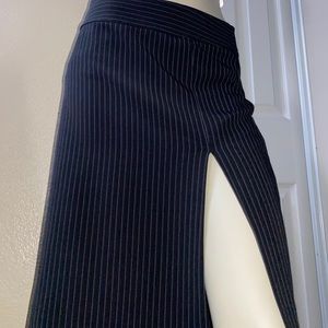 Pin stripe, high slit skirt